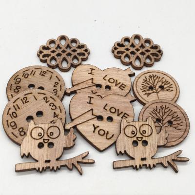 China Dry Clean 2 Hole Owl Heart Shape Decorative Buttons for sale