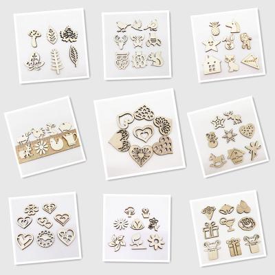 China China 50 Pcs Mixed Laser Cut Wood Slice For DIY Decoration for sale