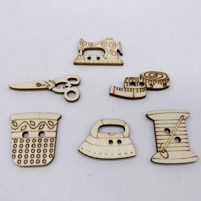 China 50pcs Europe Cutouts Multi Style Wood Shapes Wood Slices for sale