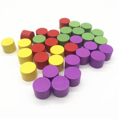 China Children's toys children's puzzle game wooden chess pieces color round pieces cylindrical wooden pieces for sale