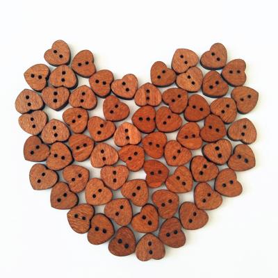 China Dry Cleaning 13mm Heart 2 Hole Wooden Shirt Buttons for Kids for DIY Sewing Button Clothing Decoration Buttons Scrapbook Accessories for sale