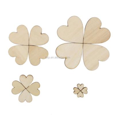 China Europe natural wooden hearts shaped wooden embellishments for DIY crafts making for sale