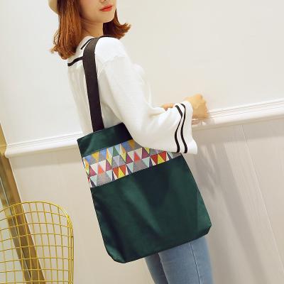 China Reusable Eco Grocery Canvas Shopping Bag Women Fashion Cloth Shoulder Bag Female Environmental Storage Handbag Foldable Grocery Totes for sale