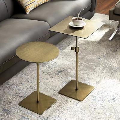 China 2022 Manufacturer Promotions Ins Style Iron Gold Steel  Side Table Small metal round table and mini square table for sale