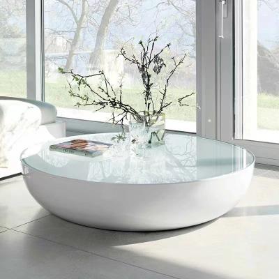 China Italian-style slate coffee table light luxury modern high-end simple oval  living room home coffee table Tempered glass for sale