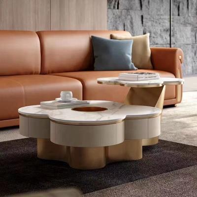 China New style luxury gold table Light luxury small apartment  custom made living room  coffee table for sale