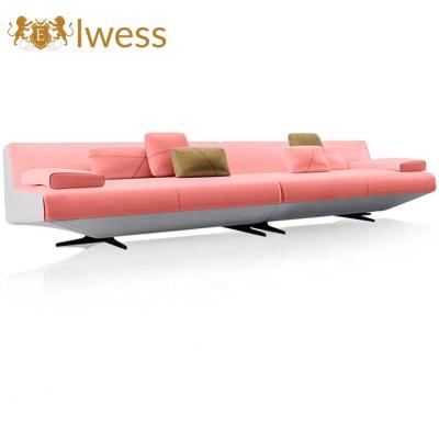 China Light luxury leather sofa Italian minimalist small family sofa for living room luxury high-end simple straight sofa for sale