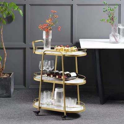 China Nordic Mobile dining car hotel commercial tea truck double-layer three-layer wine trolley cake household for sale