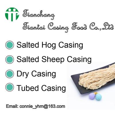 China Natural Sausage Casings 16/18 Gauge AB Organic Small Salted Sheep Intestines Casings Lamp Intestines for sale