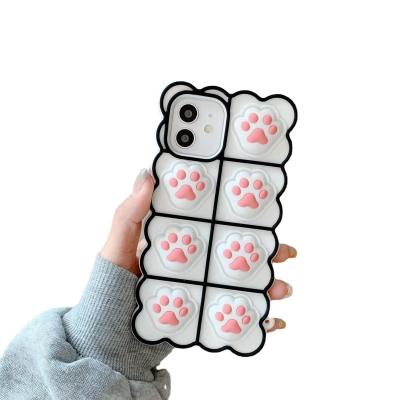 China 2022 Shockproof Gift Cute Bouncing Bubble Person Toys Phone Case Soft Silicone Push Pops Case For iPhone 13 13 Pro for sale