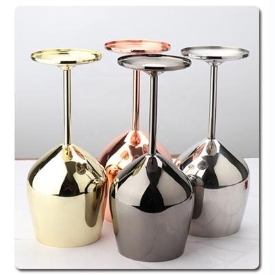 China Drum Shaped Large Capacity Colorful 500ml 304 Stainless Steel Viable Single Layer Red Wine Glass Goblet Drop-Resistant Wine Glass for sale