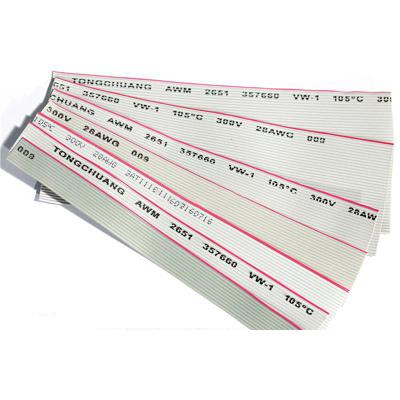 China Gray Flat Ribbon Cable For 2.54mm Pitch Home Appliance 1.27mm Connectors 10p/16/20/26/40/50p for sale