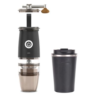 China Stainless Steel Outdoor Top Household Supplier Portable Electric USB Manual Coffee Grinder with Cup for sale