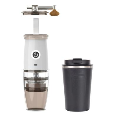 China Hot Selling Stainless Steel Outdoor 5 Tier Mini 2 In 1 Hand Electric Coffee Bean Grinder With Cup for sale