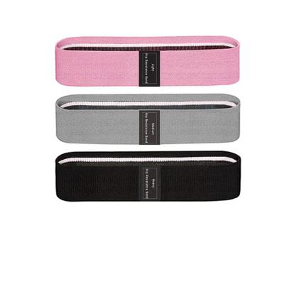 China Home Exercise High Quality Multi Color Non Slip Custom Logo Cloth Workout Yoga Fitness Booty Resistance Hip Bands Set of 3 for sale