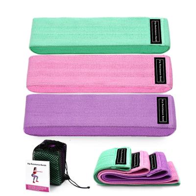 China Wholesale Non-Slip Durable Fabric Home Exercise Resistance Hip Sports Fitness Booty Bands Elastic Bands for sale