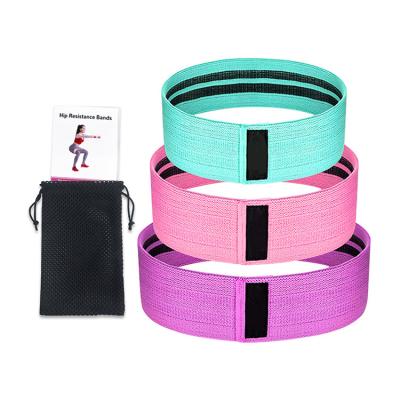 China Home Exercise Cotton Eco-friendly Durable Home Workout Elastic Fitness Yoga Cloth Booty Hip Resistance Bands Set for sale