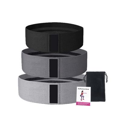 China Hot Selling Custom Home Exercise Logo Black Cloth Workout Fitness Yoga Circle Resistance Hip Bands for sale