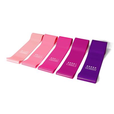 China Wholesale Custom Cheap Home Yoga Booty Fitness Latex Rose Logo Workout Exercise Loop Elastic Resistance Band for sale