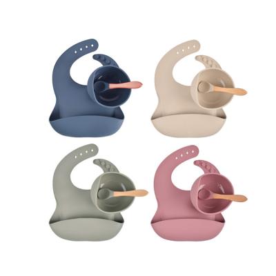 China Selling children's bpa logo silicone baby dishes custom made waterproof clean easy free ecological hot silicone feeding set for sale