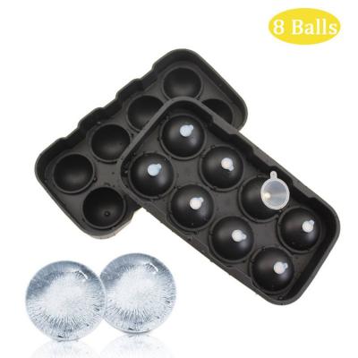 China Hot Sale Viable 3D Bpa Free Reusable Easy Release Round Shape Ice Ball Maker Mold Silicon Ice Cube Tray For Kitchen Tool for sale