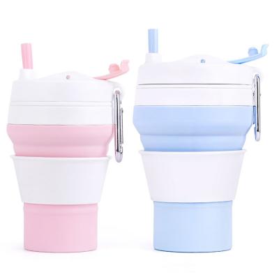 China New Arrival Custom Logo Viable Hot Selling Reusable Silicone Collapsible Coffee Mug With Lid for sale