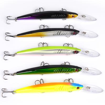 China Vivid Fish Action 152mm 12.5g 6# Swimming Hooks Saltwater Simulated Fish Sounding Artificial Fishing Lures Water Bait Top Lure Minnow for sale