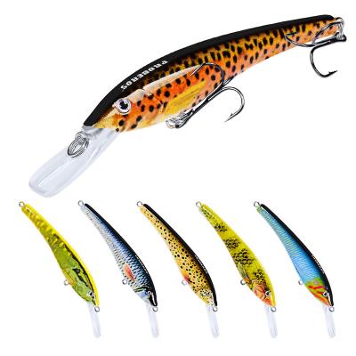 China New Product 90mm/6g Vivid Action Minnow Lure Saltwater Swimming Cheap Hard Saltwater Fish Lure Black Minnow for sale