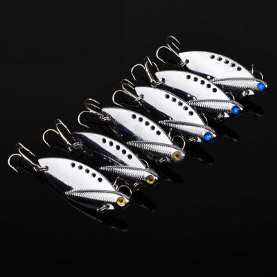 China Vivid Fish Action 11g 50mm Swimming Metal Sinking Hard Bait With Treble Barbed Hooks Unpainted Vib Fishing Lure for sale