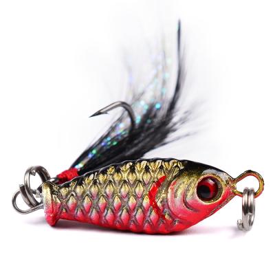 China Vivid Fish Action Custom 4 Color Metal Swimming Vib Lure Saltwater Stainless Metal Lure 2.5cm 5g Fishing Lure for sale