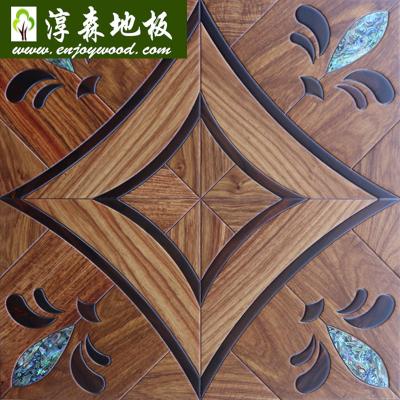 China Pearl Black Pen Shell Inlay Patterned Parquet Wood Contemporary Design Art Parquet Wood Flooring for sale