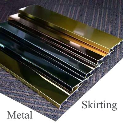 China Matt Silver Golden Color Modern Metal Aluminum Alloy Edging Molding Wall Base T Panel Flooring Accessories for sale