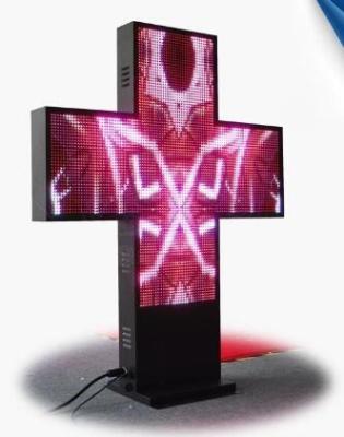 China Hospital /Church use Text / Animation Outdoor LED Pharmacy Cross Display , P 10 Full Color LED Cross Display for sale