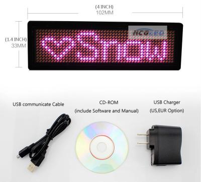 China Global language support  NO need USB driverPortable LED Breast Display Name Tag ID Badge for sale