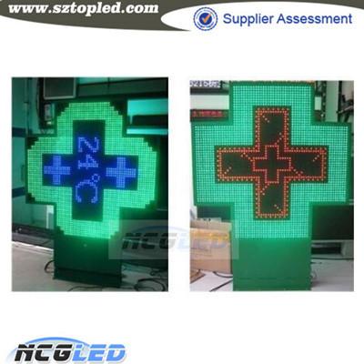 China High quality Hot sale double side  P16 dual Color Outdoor Use Pharmacy LED Cross Power Inside Waterproof Cross Pharmacy for sale