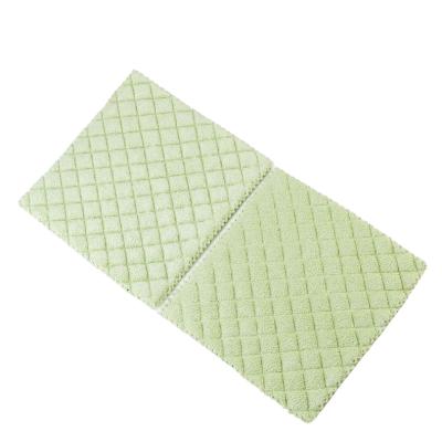 China Viable Wholesale Kitchen Rags Absorbent Dishcloths Thickened Sponge Scouring Pads Cleaning Small Towel Rags Microfiber Cleaning Cloth for sale