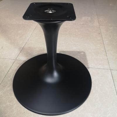 China Modern Metal Chair Base Round Trumpet Style Black/Chrome Color Chair Leg 360 Degree Rotatable For Furniture Leg for sale