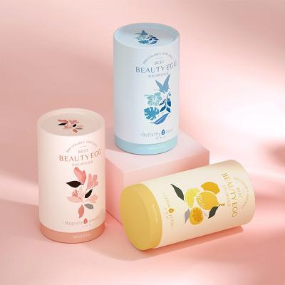 China Colorful Biodegradable Eco Friendly Paper Tube Luxury Custom Cosmetic Packaging Box For Beauty Egg for sale