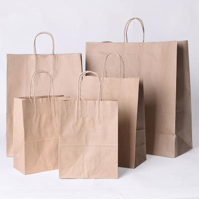 China Recyclable Custom Printing Food Grade Kraft Paper Small Bag With Your Own Logo For Takeaway Food Packaging for sale