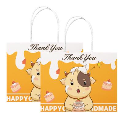 China Recyclable Craft Gift Boutique Custom Printing Thank You Small Business Paper Bag With Handles for sale