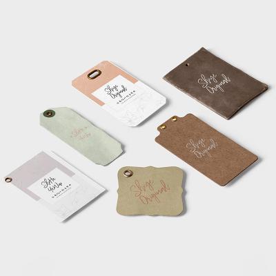 China Custom Made Luxury Brand Matte Paper Hang Labels High Grade Recyled Garment Tag for Clothing or Bag for sale