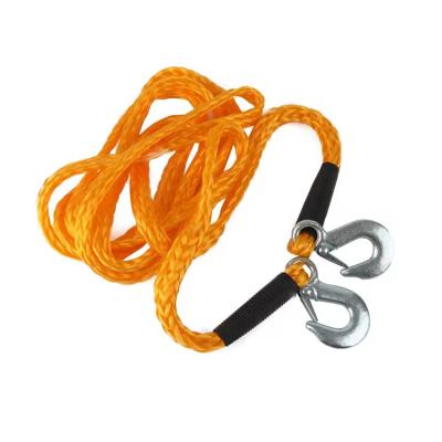 China 4 Meters Heavy Duty Car Towing Rope Strap With 2 Forged Steel Hooks for sale