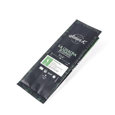 China Custom Barrier Packaging Printed 250 Gram Coffee With Valve Tea Matt Black Print Bag for sale