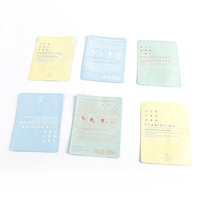 China Cosmetic Barrier Maskpacking Beauty Packing Matte Composite Plastic Bag 3 Side Seal Bag for sale