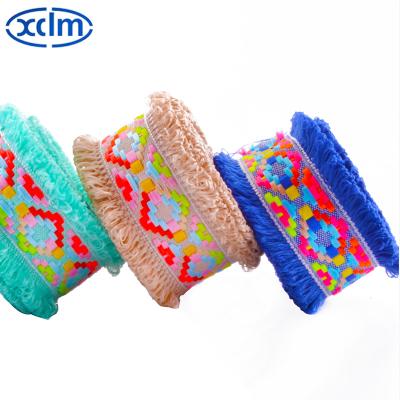 China High tenacity factory support custom made polyester plasticity yarn jacquard lace for apparel and accessories for sale