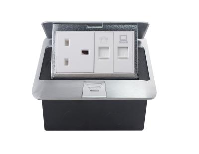 China Aluminium Alloy Rj45 Floor Outlet Box Socket Panasonic Ground Silver Waterproof Pop Up for sale