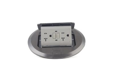 China Silver Polished Waterproof Floor Outlet , Duplex 20A Round Pop Up Outlet for sale