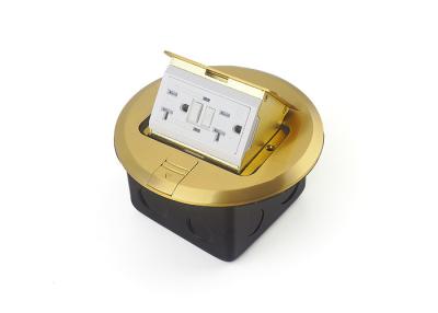 China Round Shape 20A Waterproof Floor Outlet Box Golden Top UL / CUL Rated for sale