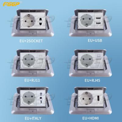 China 2 Way Pop Up Floor Socket RJ45 Computer Internet Outlet Sockets for sale