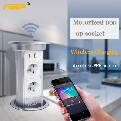 China Retractable Tabletop Hidden Vertical Electrical Socket With USB Port for sale